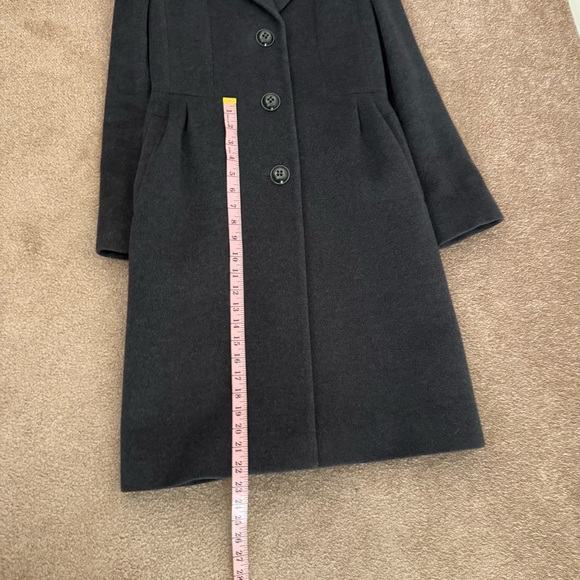 Elegant Cinzia Rocca Charcoal Grey Long Dress Coat, Overcoat Size 4 - Picture 8 of 15